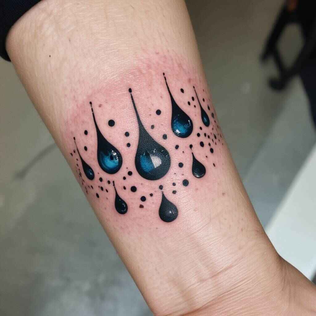 40 Striking Olive Branch Tattoo Ideas That Radiate Peace and Purpose 8 Water Droplets tattoo